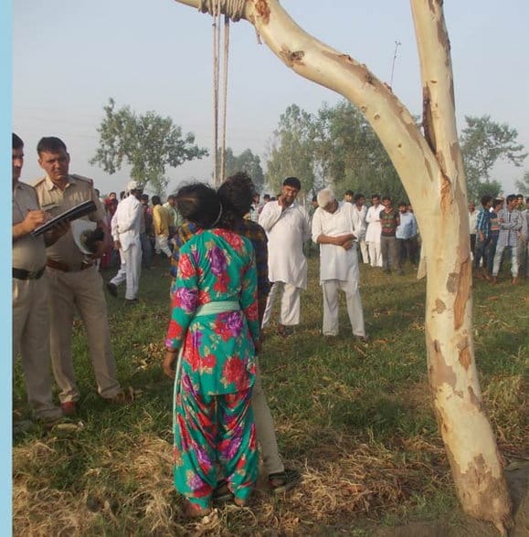 boy girl hanging dead body found in panipat village, honour killing