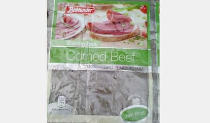 empty packet of beef meet in Engineering College campus, organically