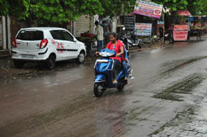 Storm , light rain and the weather was pleasan