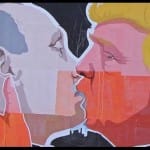 kissing paintings of trump and putin 