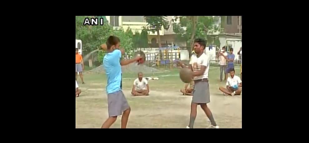 delf defence camp organised by bajrang dal in noida