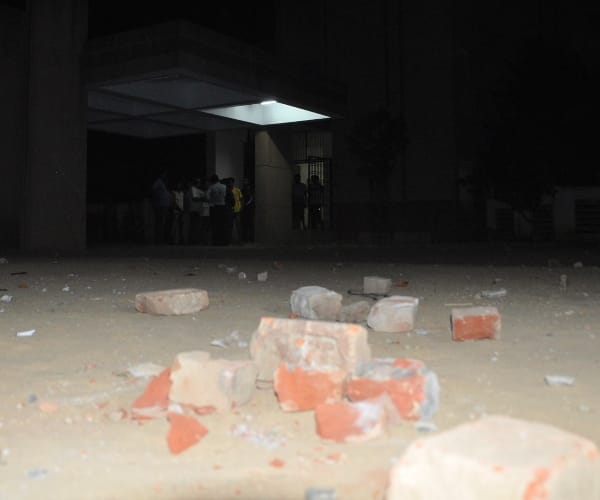 Clash between students in Lucknow University.