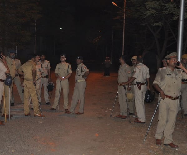 Clash between students in Lucknow University.
