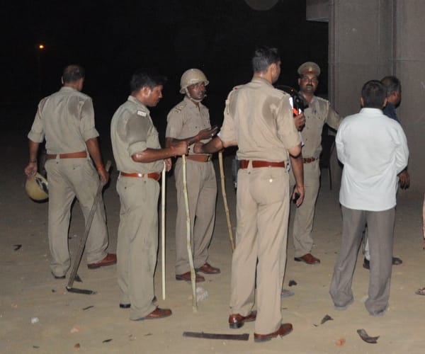 Clash between students in Lucknow University.