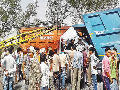 Driver injured in collision of trucks and operators