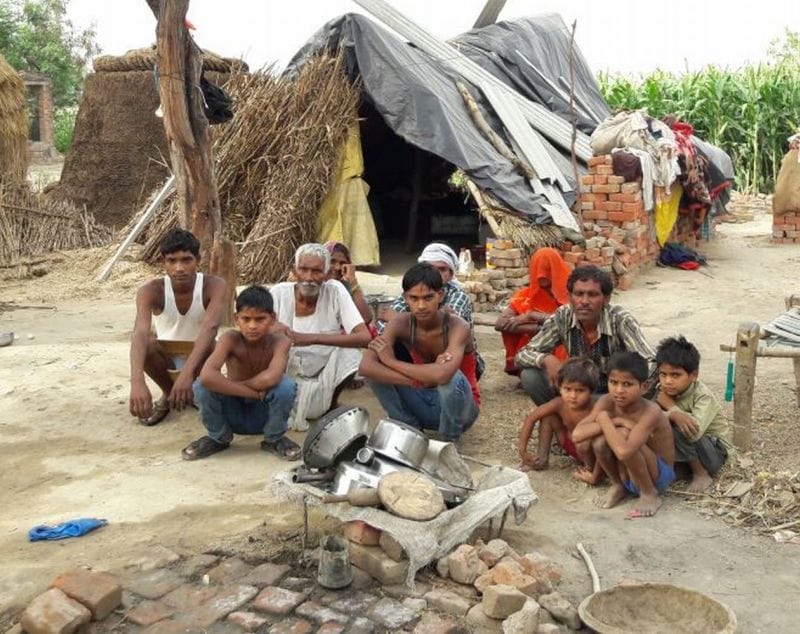 Dalit family bread, cloth and shelter