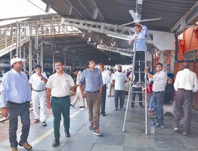 rail employee cleaned station