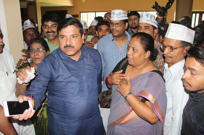 AAP Leader Sanjay Singh targets RSS on BHU students issue.