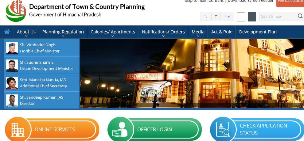 online approval from town and country planning department himachal pradesh