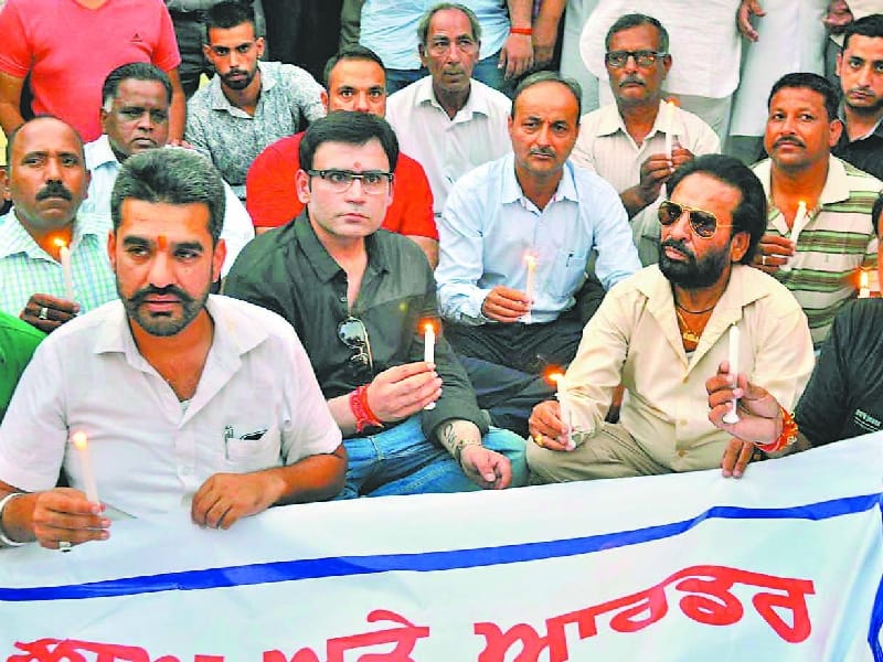 candle march, congress, protest, jalandhar