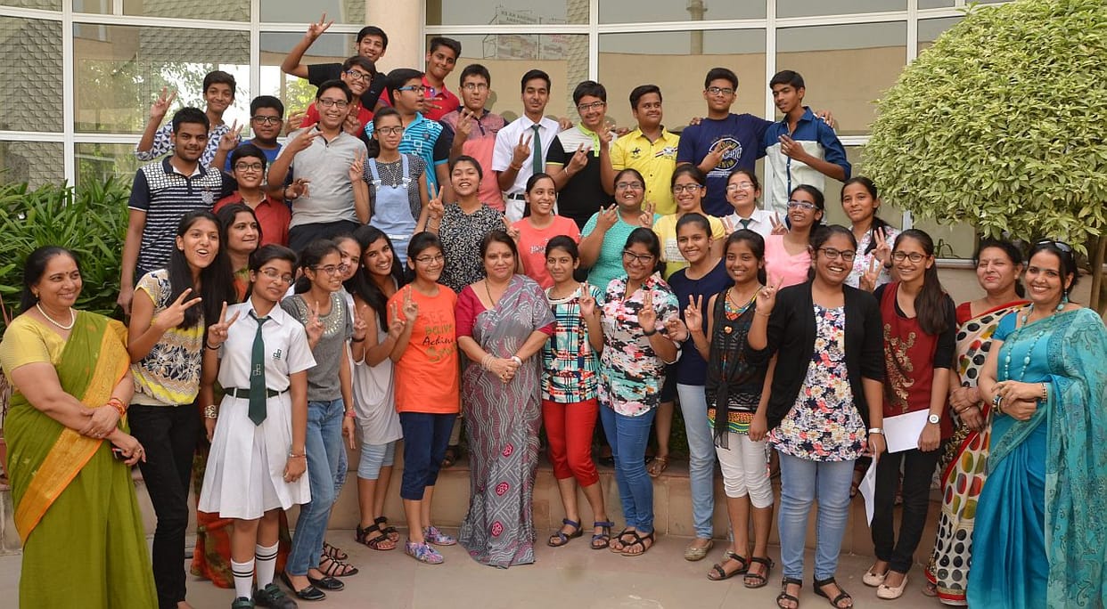 Students jumped with joy to see results.