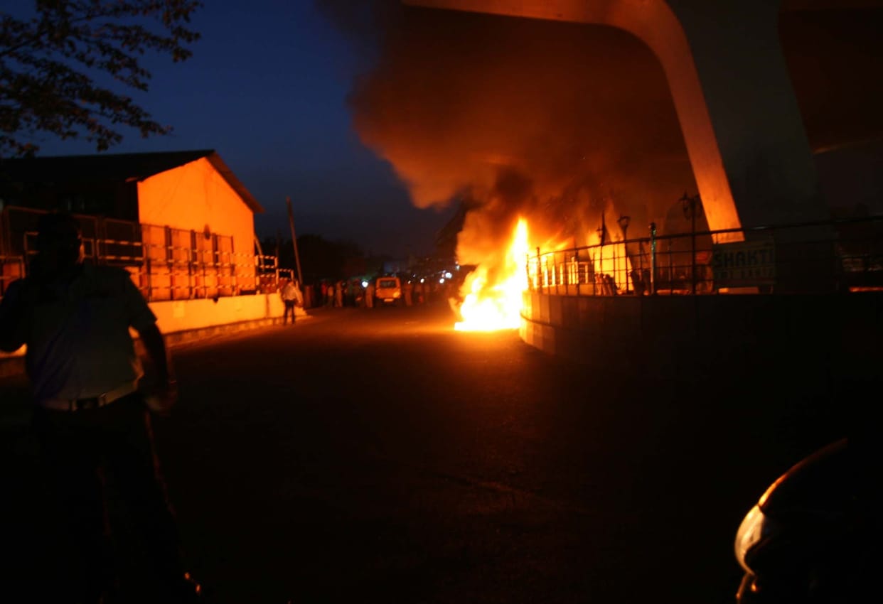 car burned in jammu