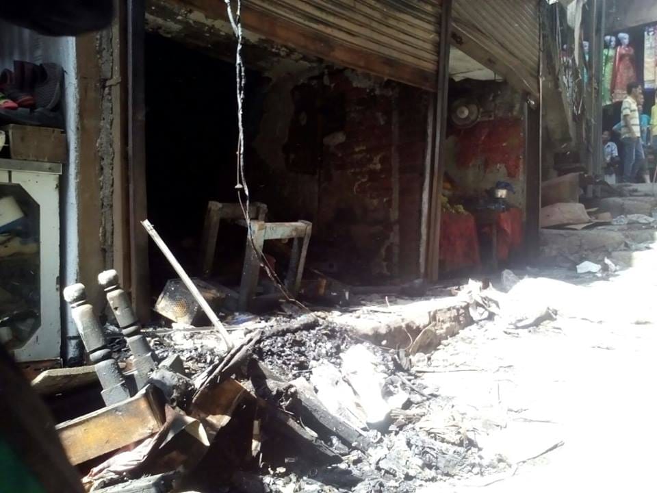 fire due to short circuit in main city rajouri