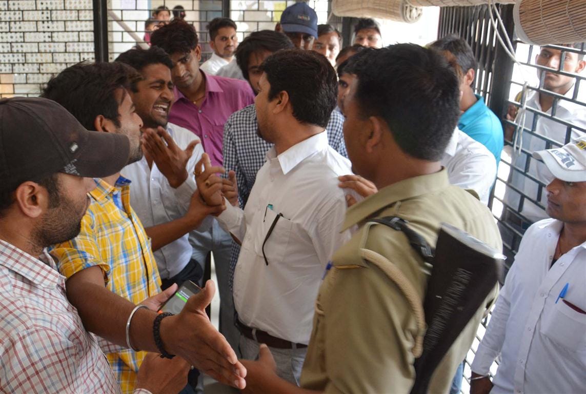 Teachers and students grapple fiercely , Hungama