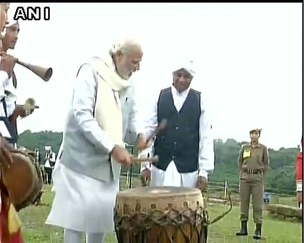 Modi arrives in Mawphlang village of Meghalaya