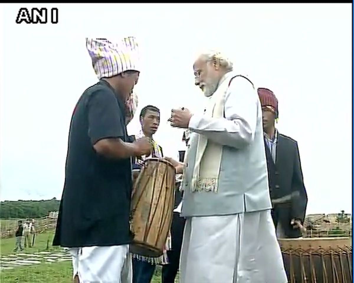 Modi arrives in Mawphlang village of Meghalaya