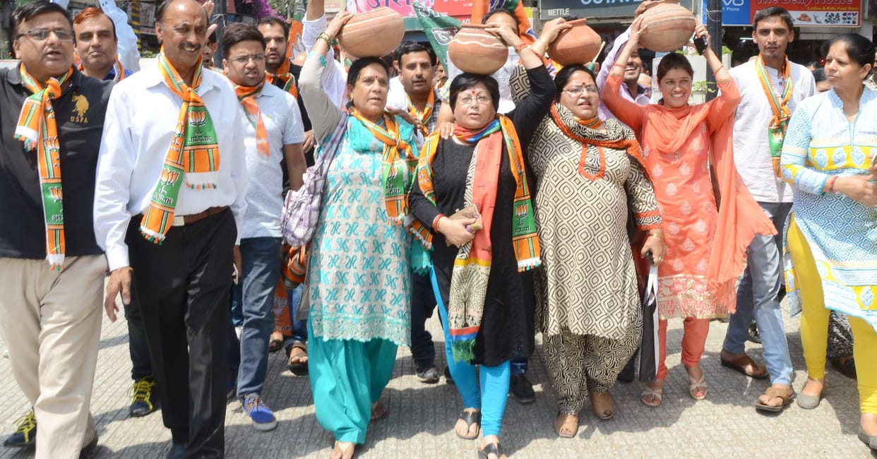 BJp aggitation on water problem in solan