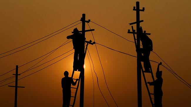 Electricity cut in rain storm town