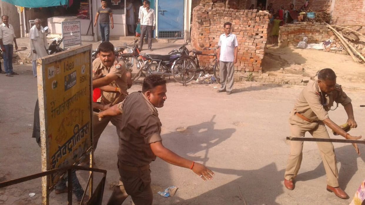 attacked on Police team 