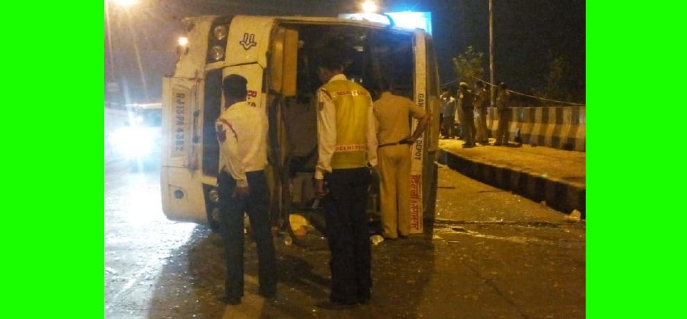 accident of rajasthan roadways bus, 10 injured