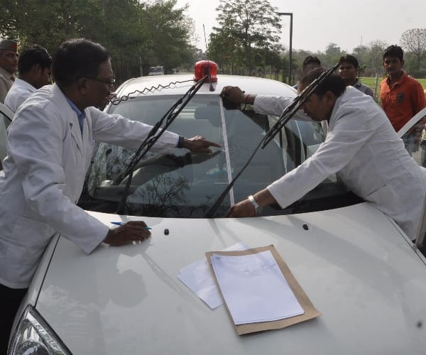 Investigation of firing on justice car.