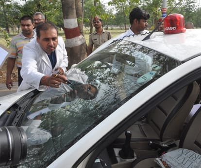 Investigation of firing on justice car.
