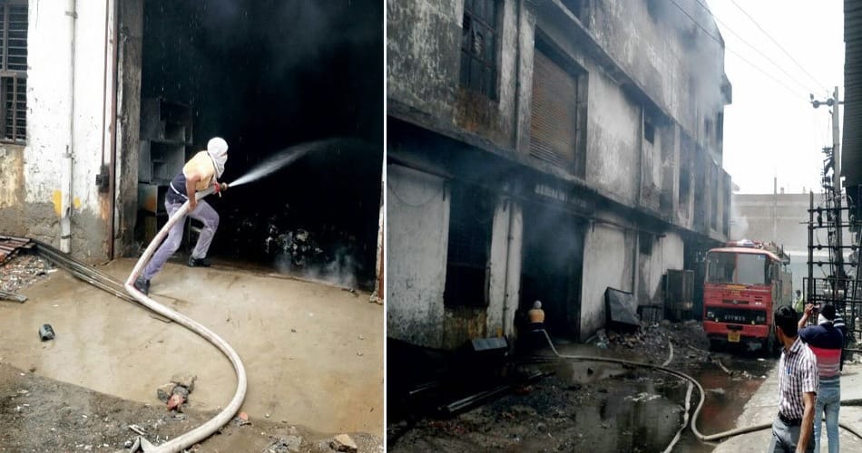 two people burnt alive in fire incident in shoe factory bahadurgarh