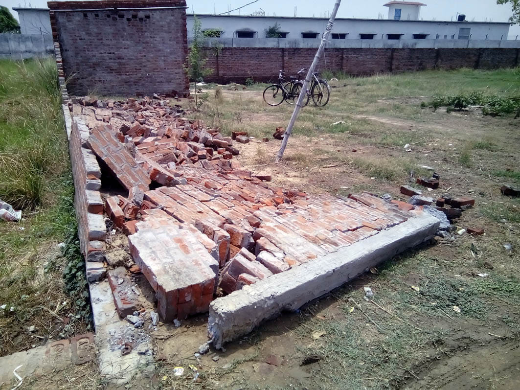 village electricity off from storm. 