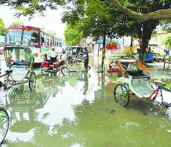 Water logging from storm & light fused