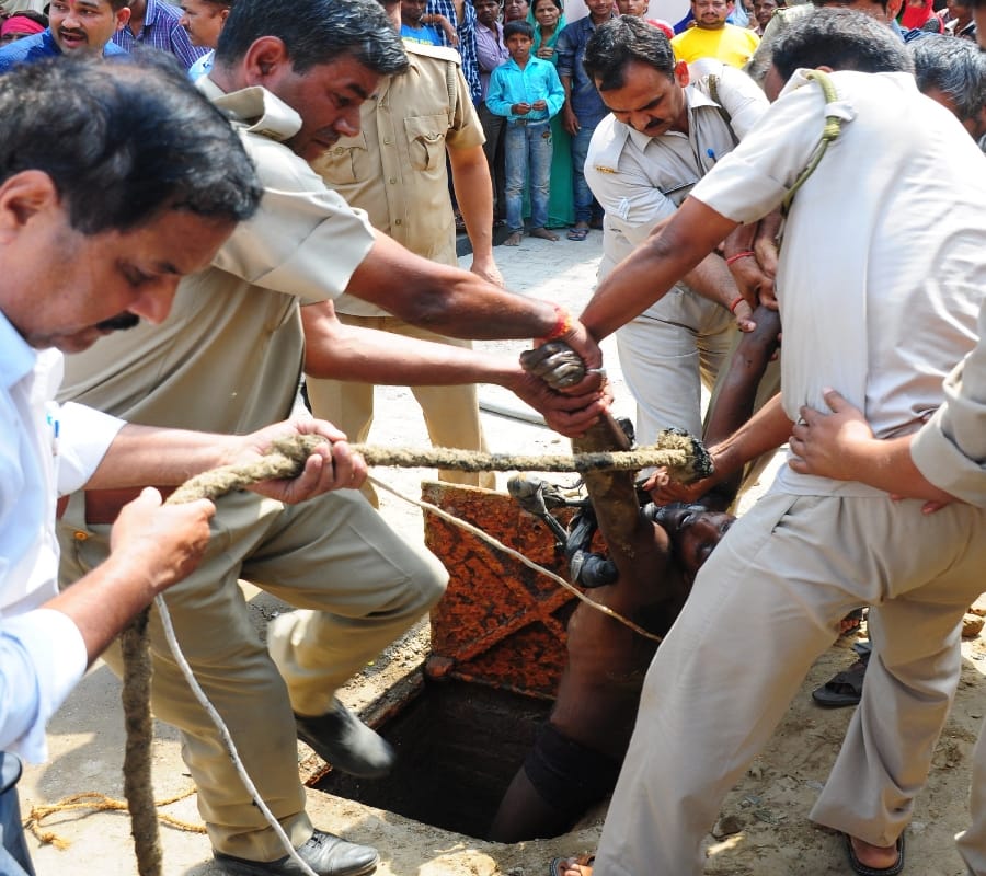 boy dies falling in manhole in lucknow