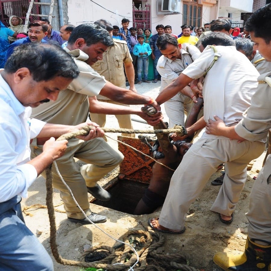 boy dies falling in manhole in lucknow