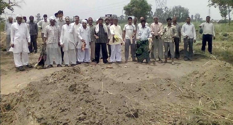The excavation of the pond