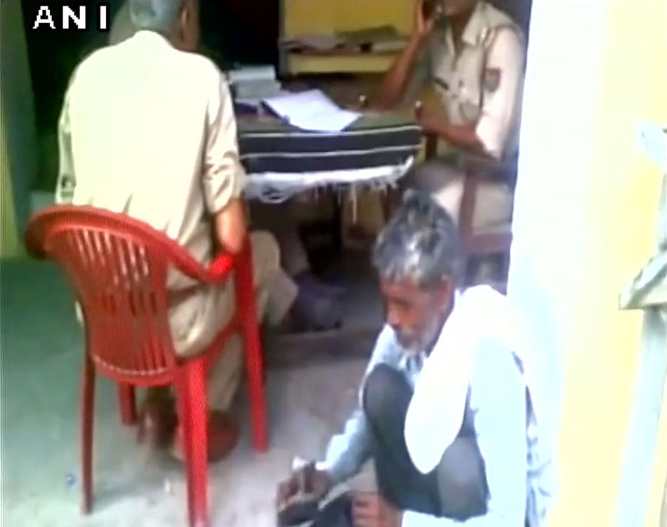 toughness of the UP police , made polished shoes by complainant in Muzaffarnagar of uttar pradesh