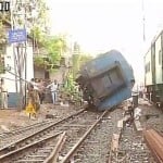 empty coach of a train derailed in early morning hours mumbai maharashtra