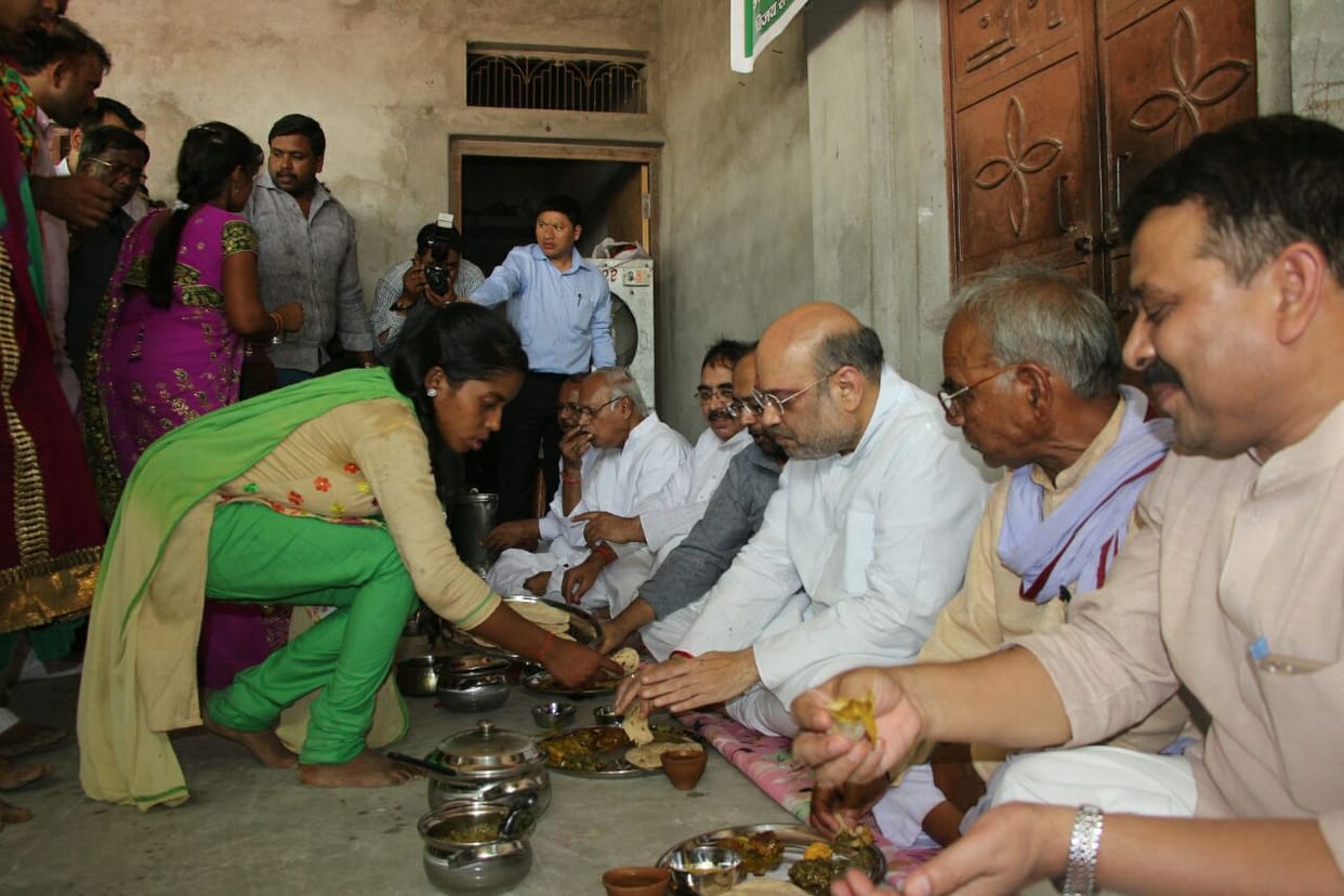 amit shah plans to take lunch with dalit family in kanpur