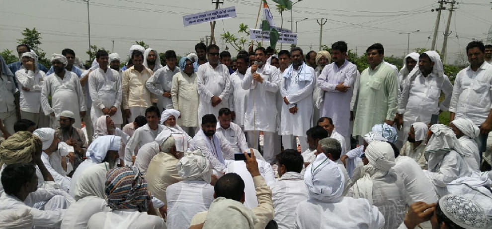 congress protest against government in gurgaon 