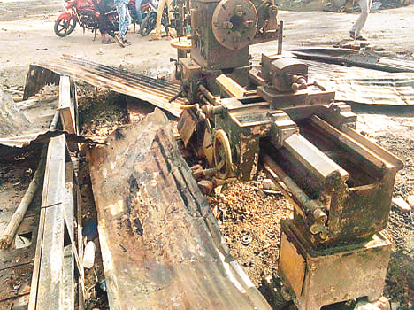Fire in a factory lathe six million damage