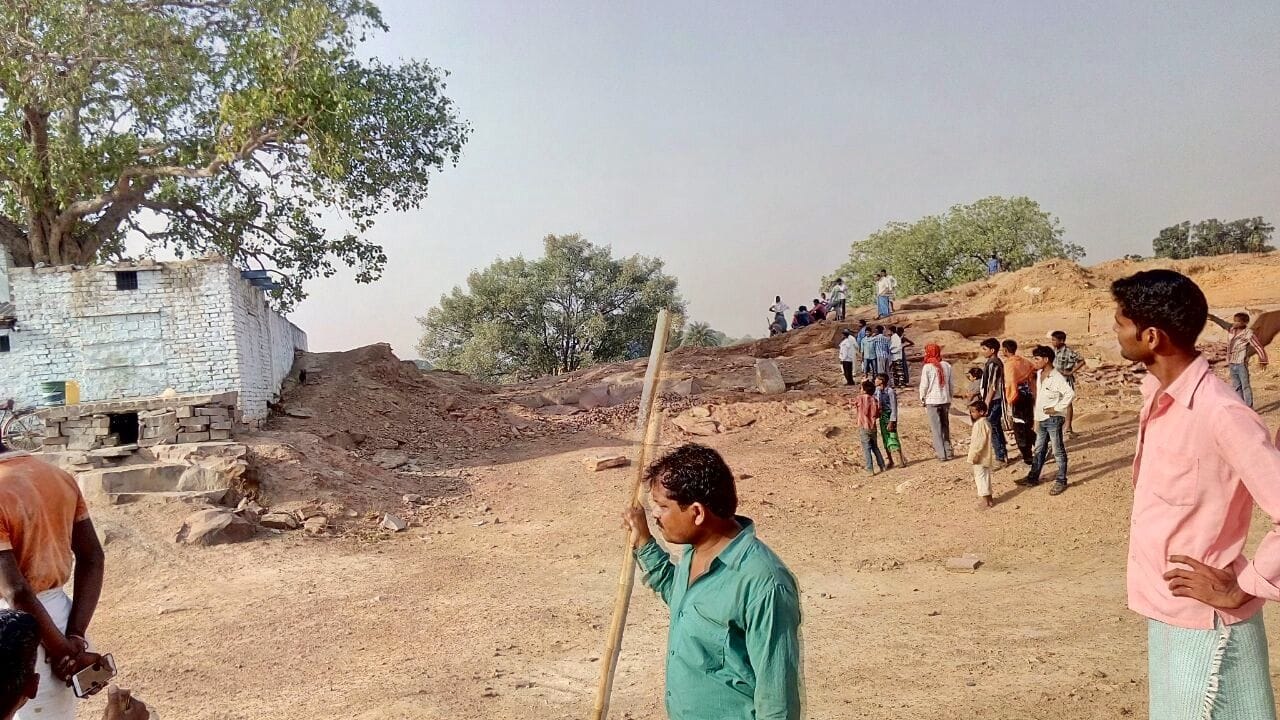 uttar pradesh : Leopard in village of Mirzapur , climbed on tree