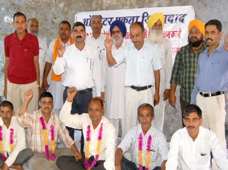 truck operator in protest
