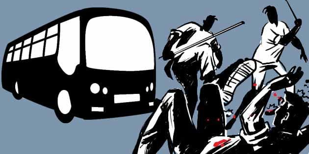 not Stopping bus beaten to bus  operators