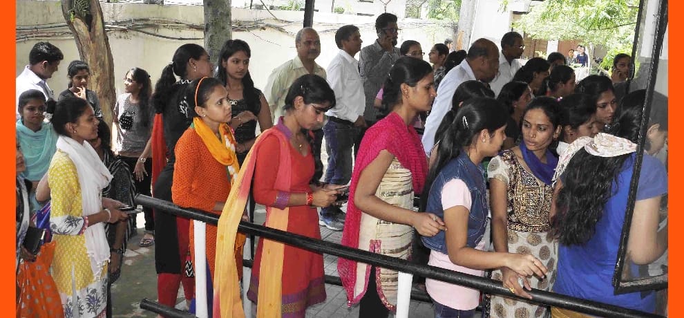 Mission Admission: students have to buy the application form showing enthusiasm, drew crowds