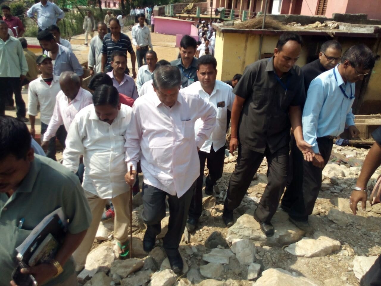 cm harish rawat visit ghansali area five days after cloud burst.
