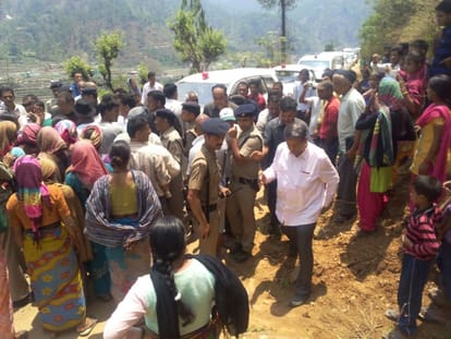 cm visit to tehri disaster effected area villages.