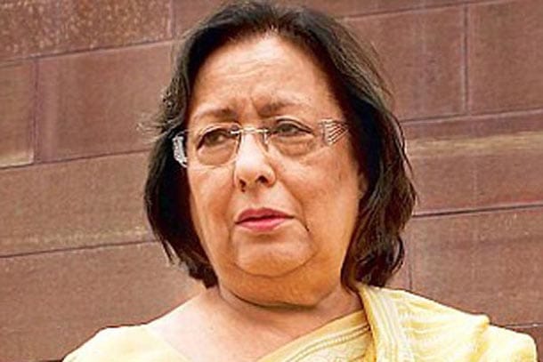 Heptulla and other politicians today in Hathras