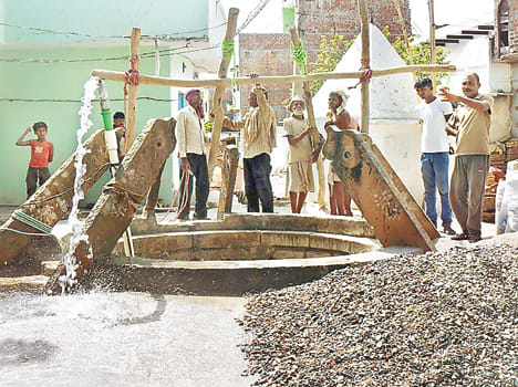 After cleaning of the well received clean water