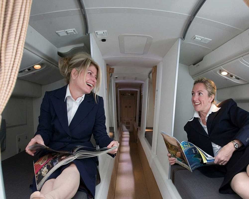  crew members get relax during long journeys in tiny areas