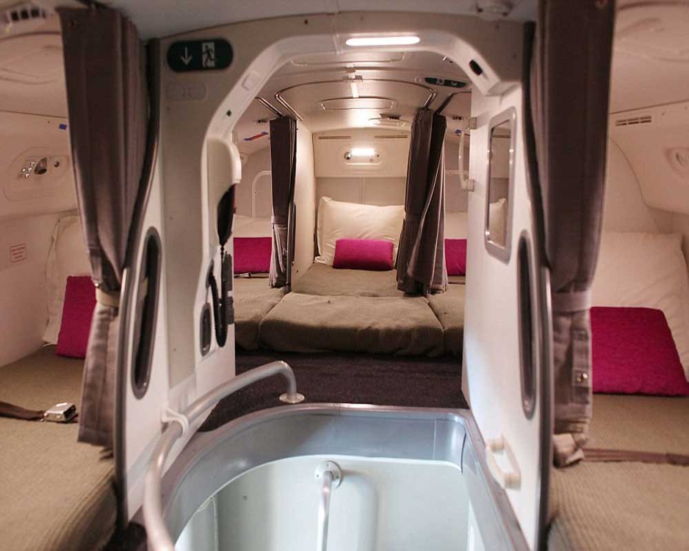  crew members get relax during long journeys in tiny areas