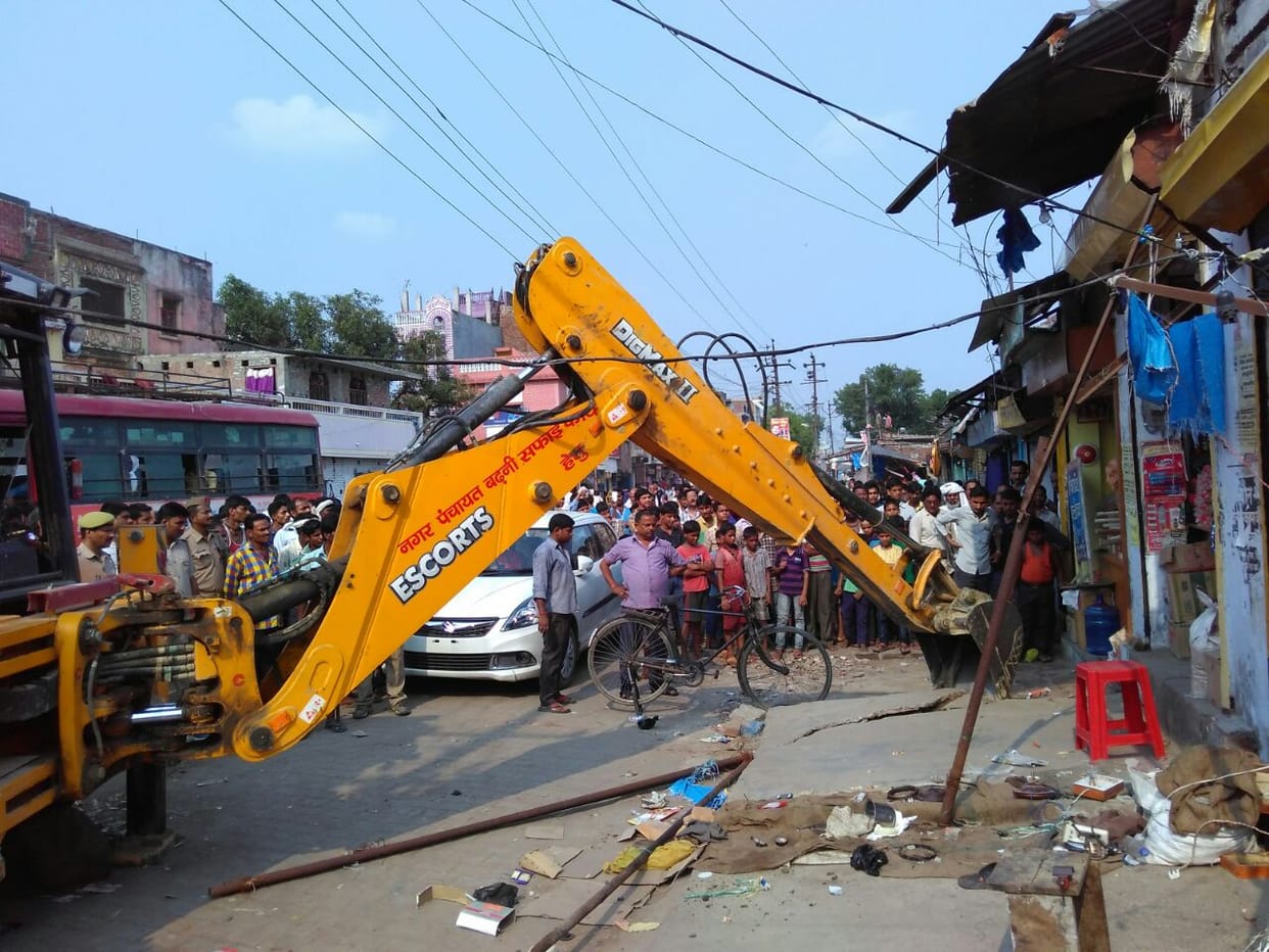 JCB removed encroachments