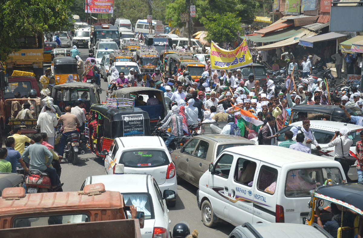 public on the road to protest
