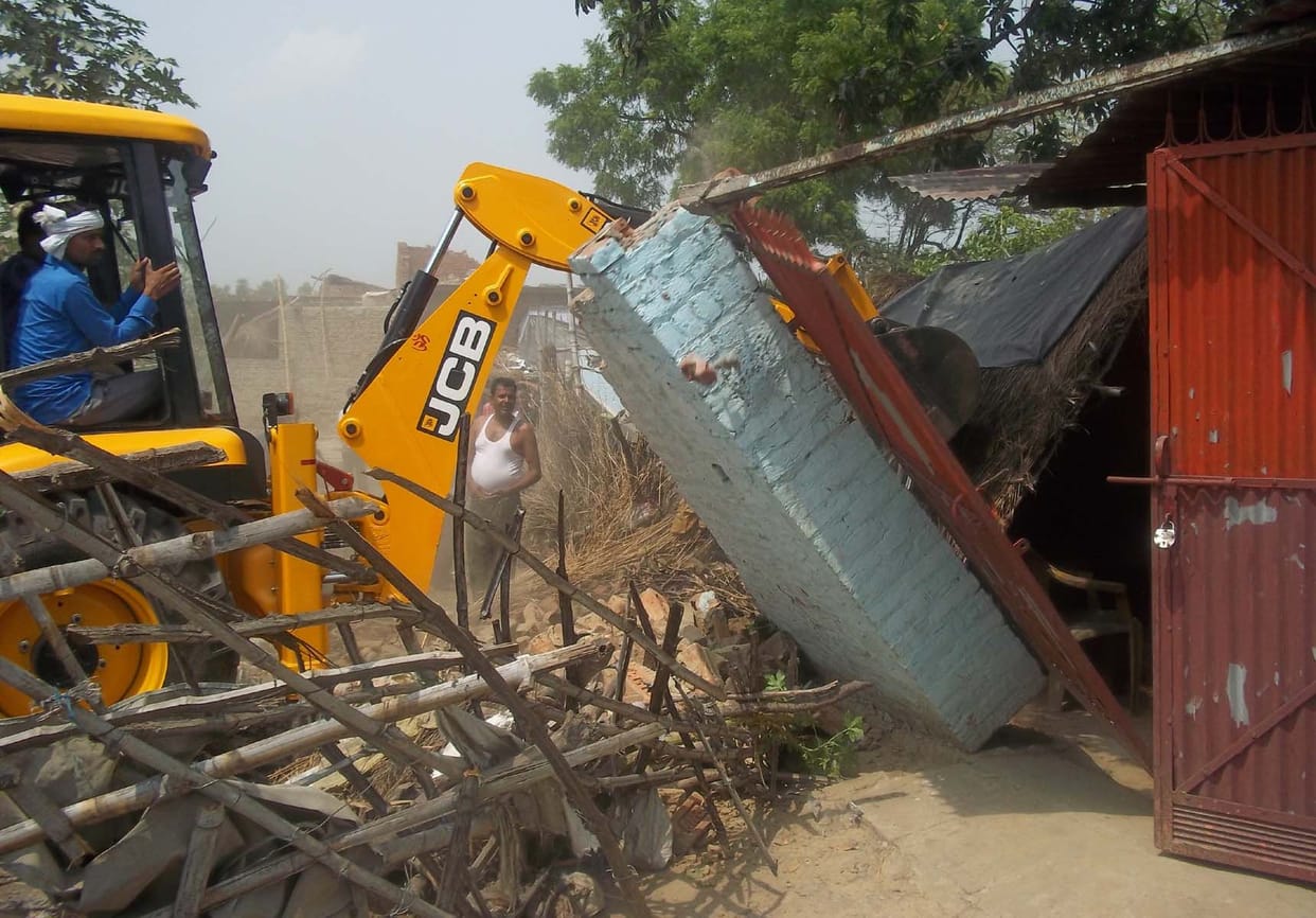 Land captured to drive away at people's homes JCB